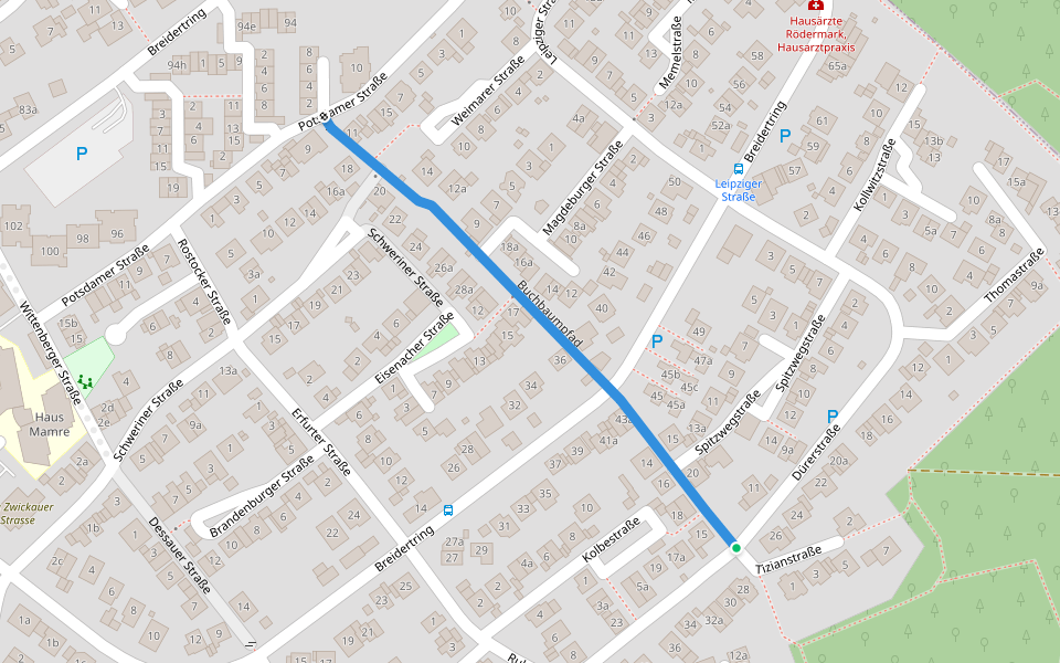 Buchbaumpfad walking route map in Rödermark