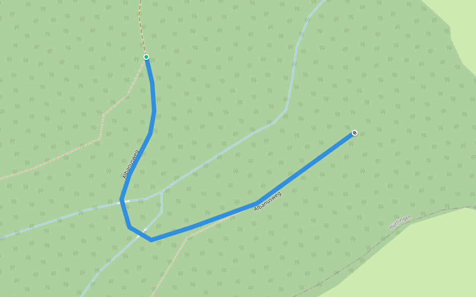 Albanusweg walking route map in Hüttlingen