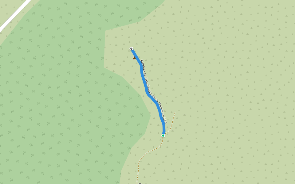 Sendero la Cruz (Unión por la Conservación) walking route map in Tuxtla Gutiérrez