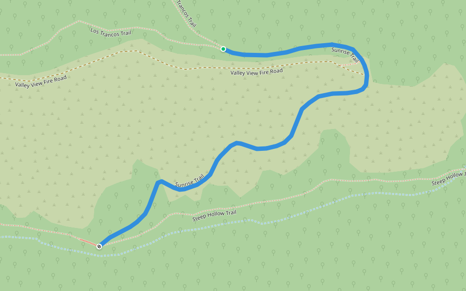 Sunrise Trail walking route map in Portola Valley