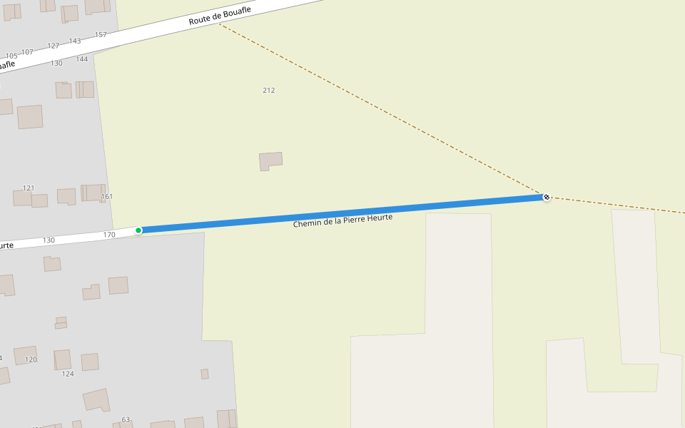 Chemin de la Pierre Heurte walking route map in Flins-sur-Seine