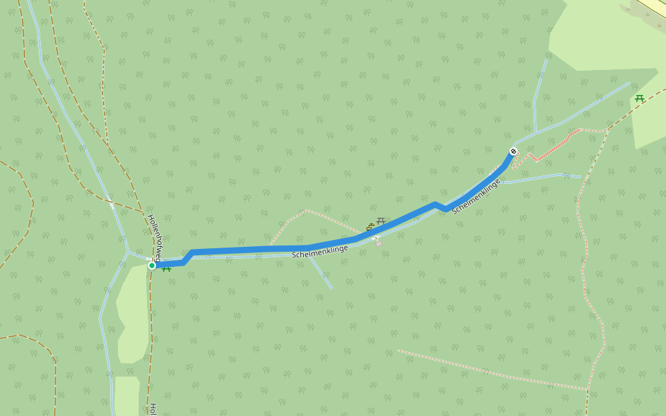 Schelmenklinge walking route map in Lorch