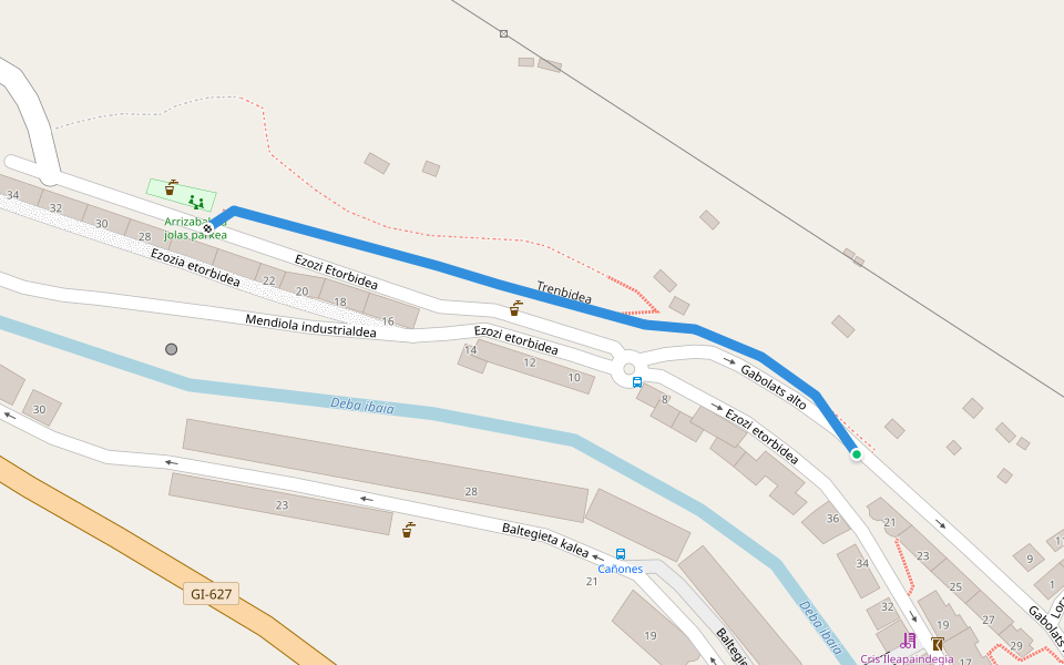 Trenbidea walking route map in Soraluze