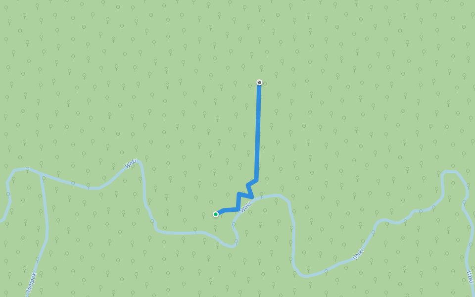 Ancien sentier vers Grand Inini (Ancien degrad Francis) walking route map in Saul