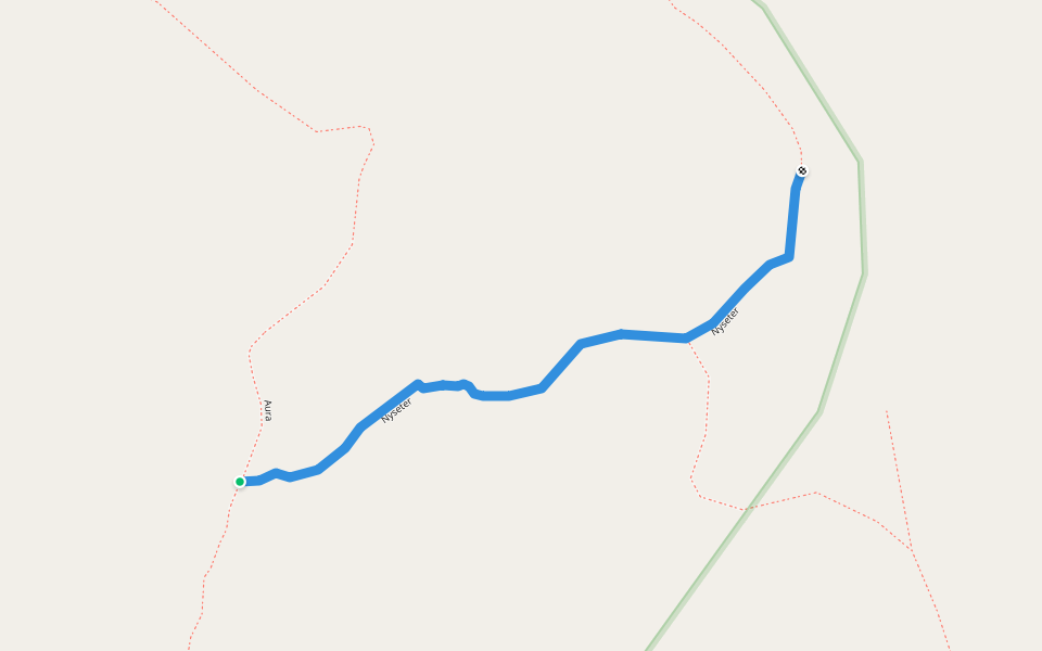 Nyseter walking route map in Reppen