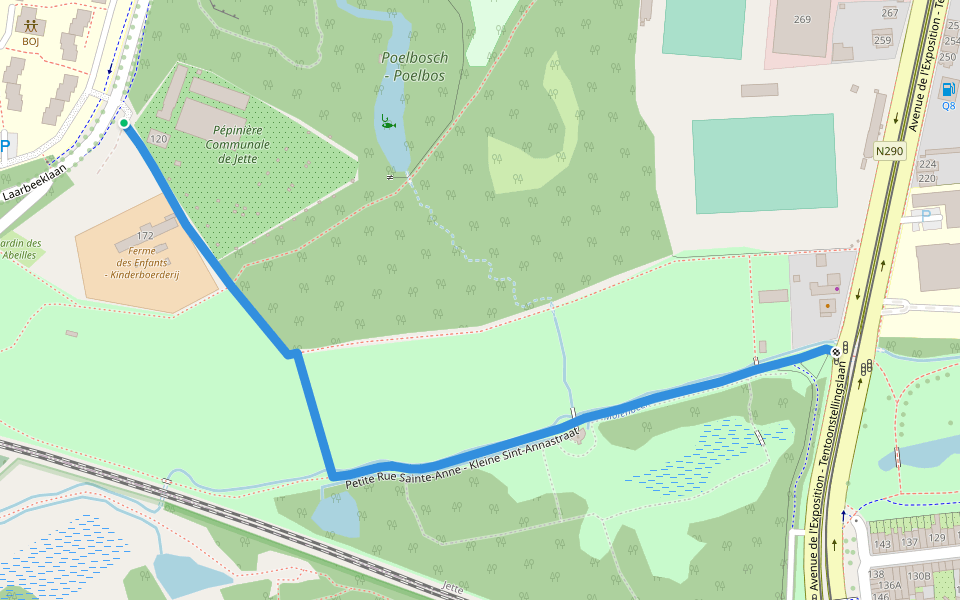 Petite Rue Sainte-Anne - Kleine Sint-Annastraat walking route map in Jette