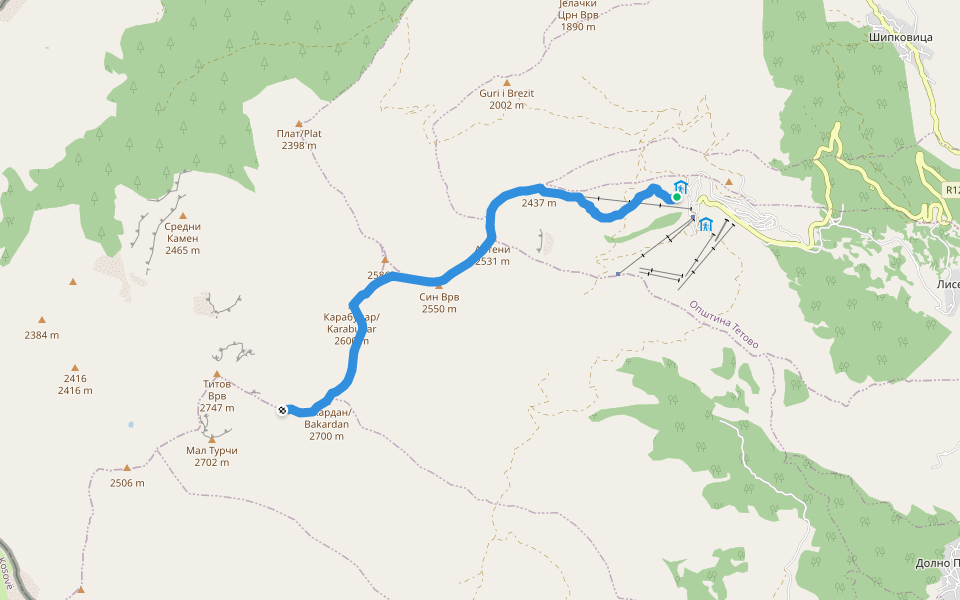 Зимска патека walking route map in Vejtse