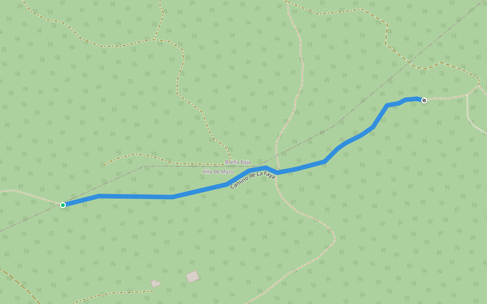 Camino de La Faya walking route map in Villa de Mazo