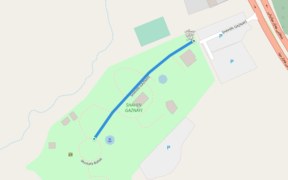 SHAHIN GAZNAYI walking route map in Soran