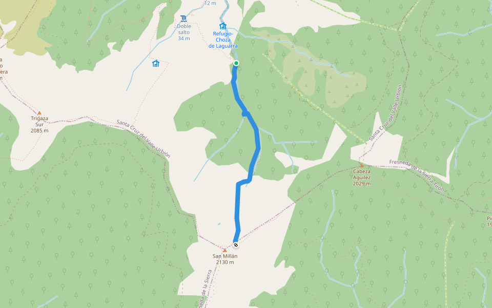 Senda de Enrique del Rivero walking route map in Valmala