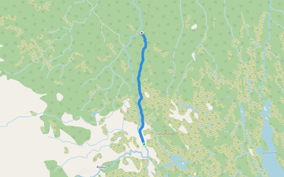 Stonglina walking route map in Rødberg