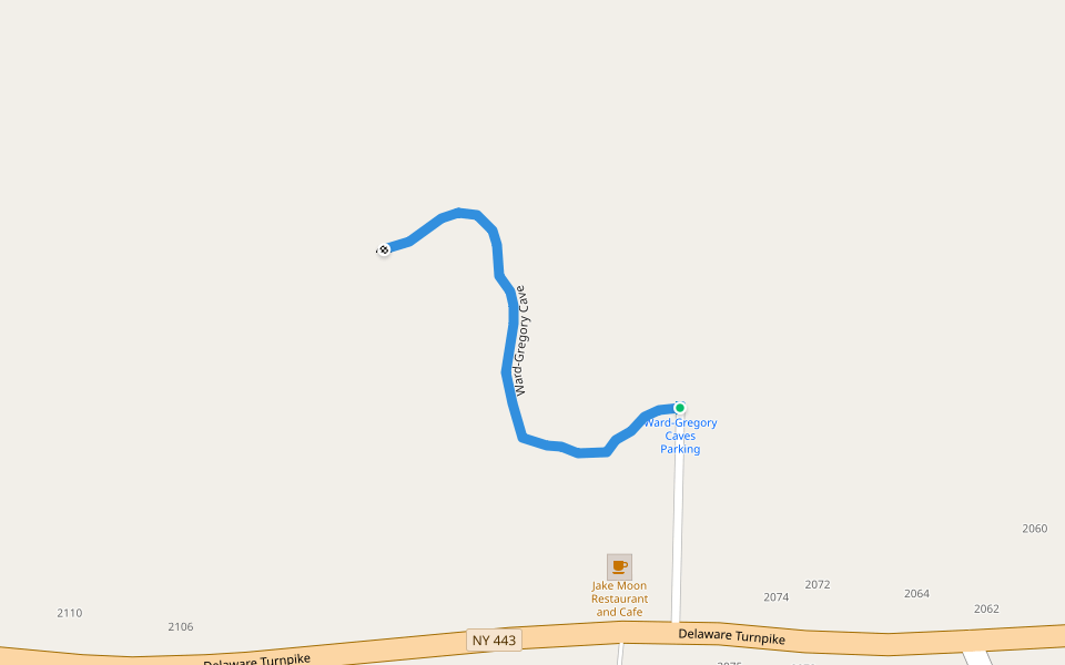 Ward-Gregory Cave walking route map in Feura Bush