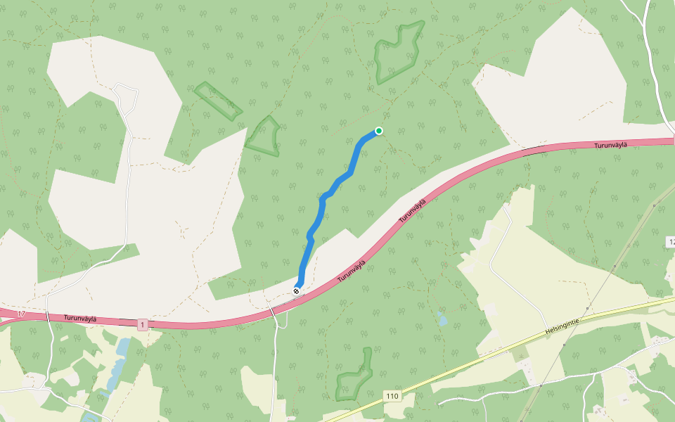 Vanha kirkkotie walking route map in Laperla