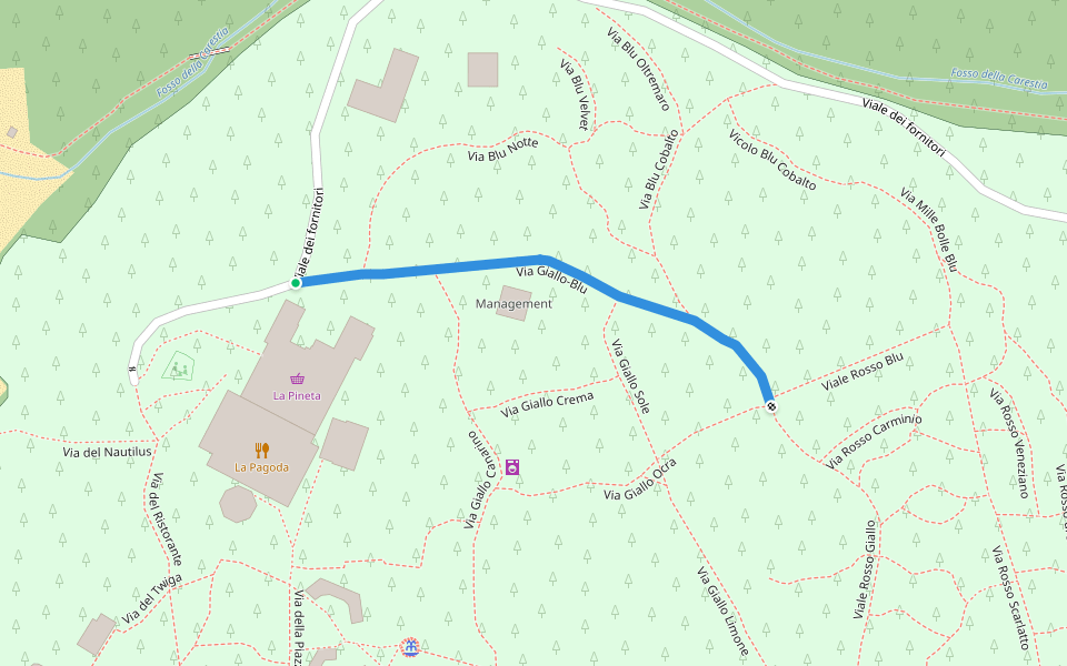 Via Giallo-Blu walking route map in Donoratico