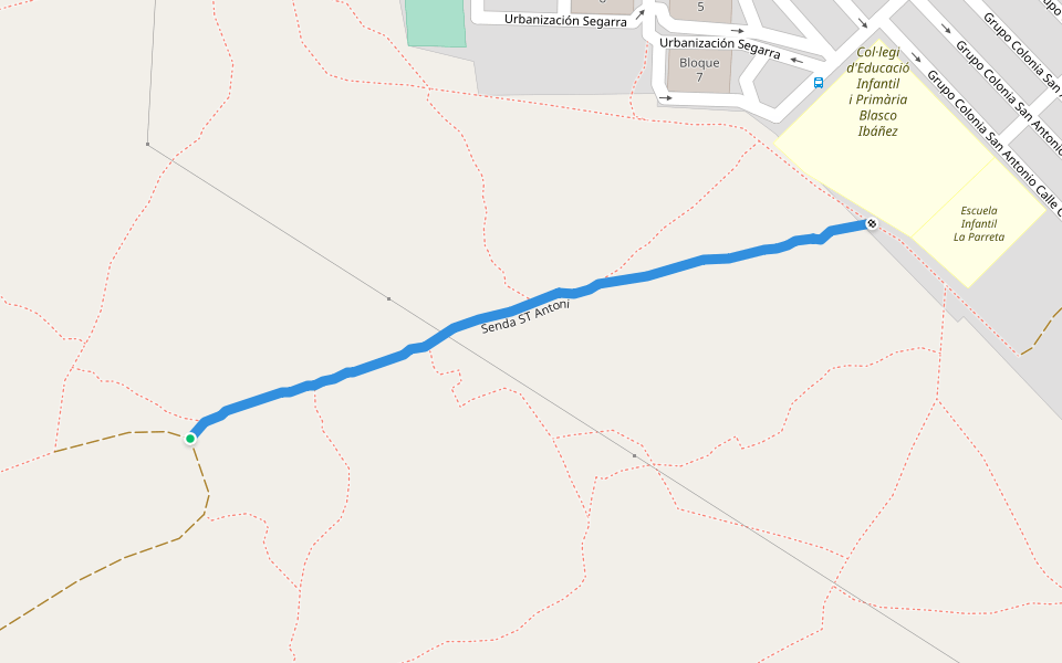 Senda ST Antoni walking route map in Vall de Uxó