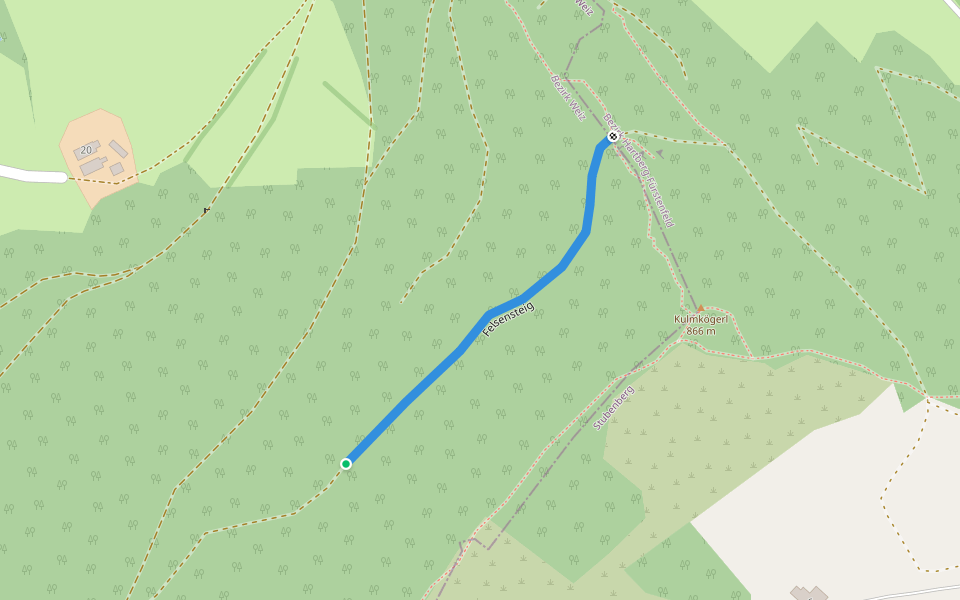 Felsensteig walking route map in Freienberg