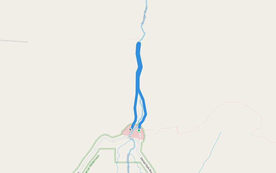 Savage River Loop Trail walking route map in Healy