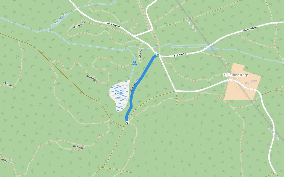Krums håla walking route map in Veberöd