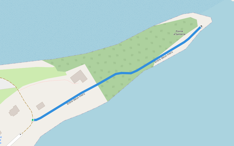 Entre deux mers walking route map in Rimouski