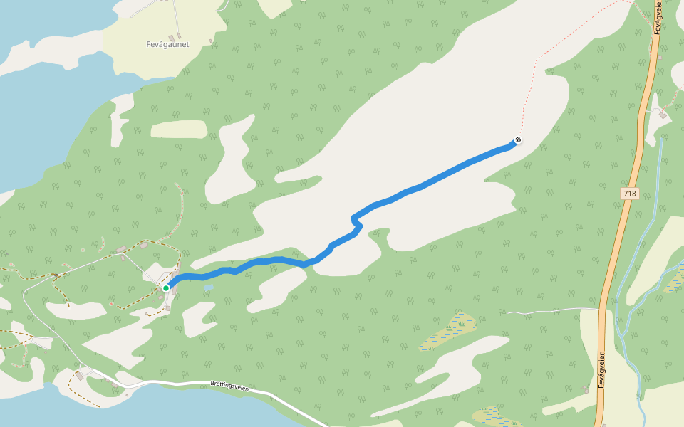 Brettingen walking route map in Rø