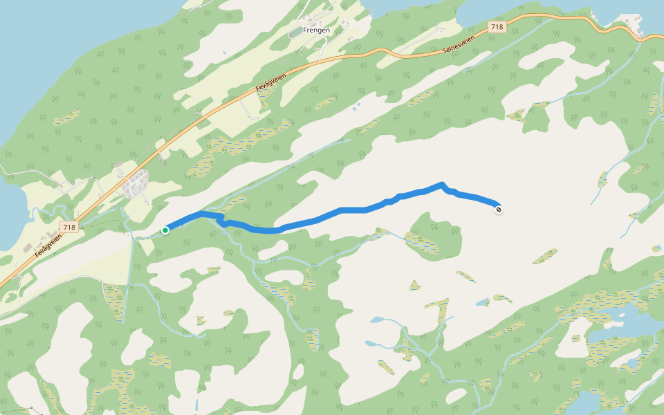 Frengsheia walking route map in KORSVEGEN