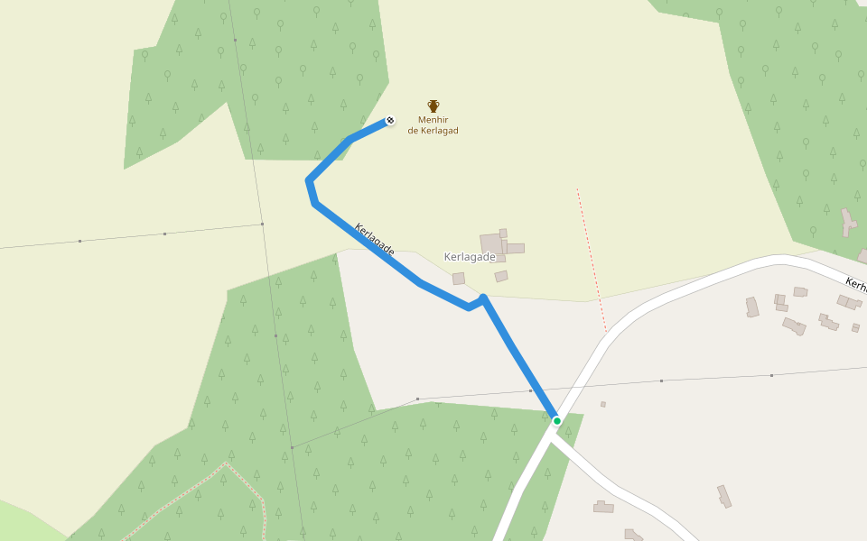 Kerlagade walking route map in Carnac