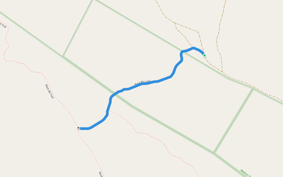 Back 80 Loop walking route map in Alexandria