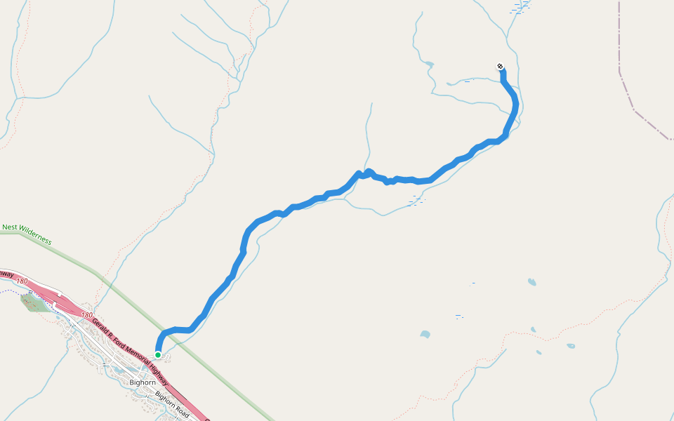 Bighorn Trail walking route map in Vail