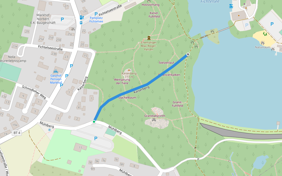 Kaiserberg walking route map in Fichtelberg