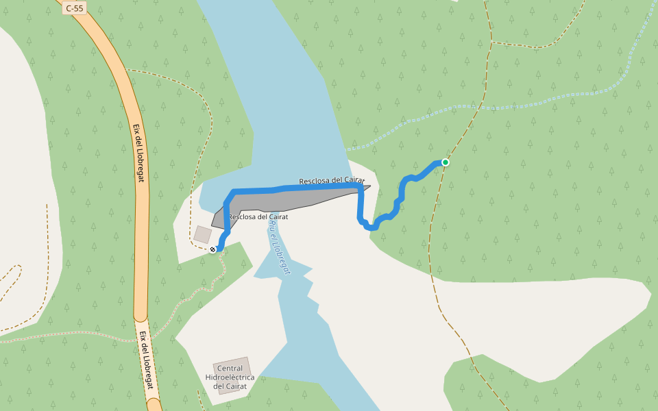 Resclosa del Cairat walking route map in Esparreguera