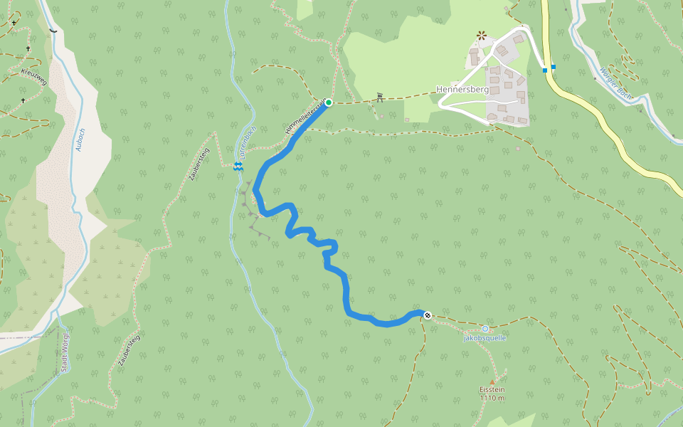 Himmelleitersteig walking route map in Wörgl
