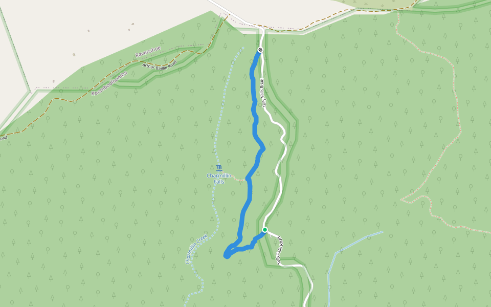 Charmillin Creek Walking Track walking route map in Koombooloomba
