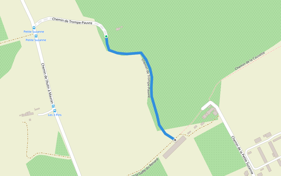 Chemin de Trompe-Pauvre walking route map in Berre-l'Étang