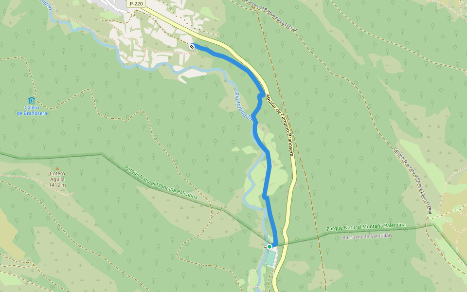 Senda de la Pedrosa walking route map in Barruelo de Santullán