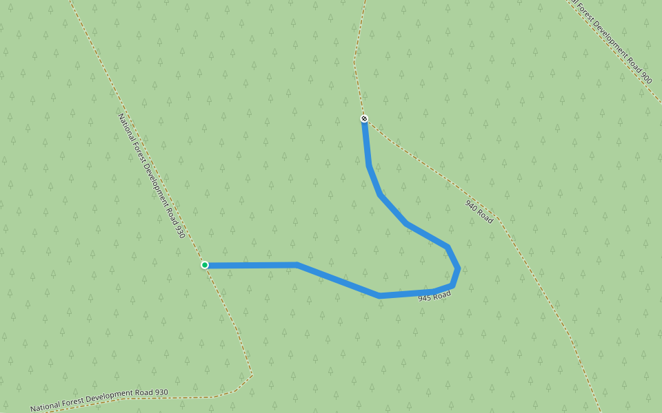 945 Road walking route map in Fort Rock