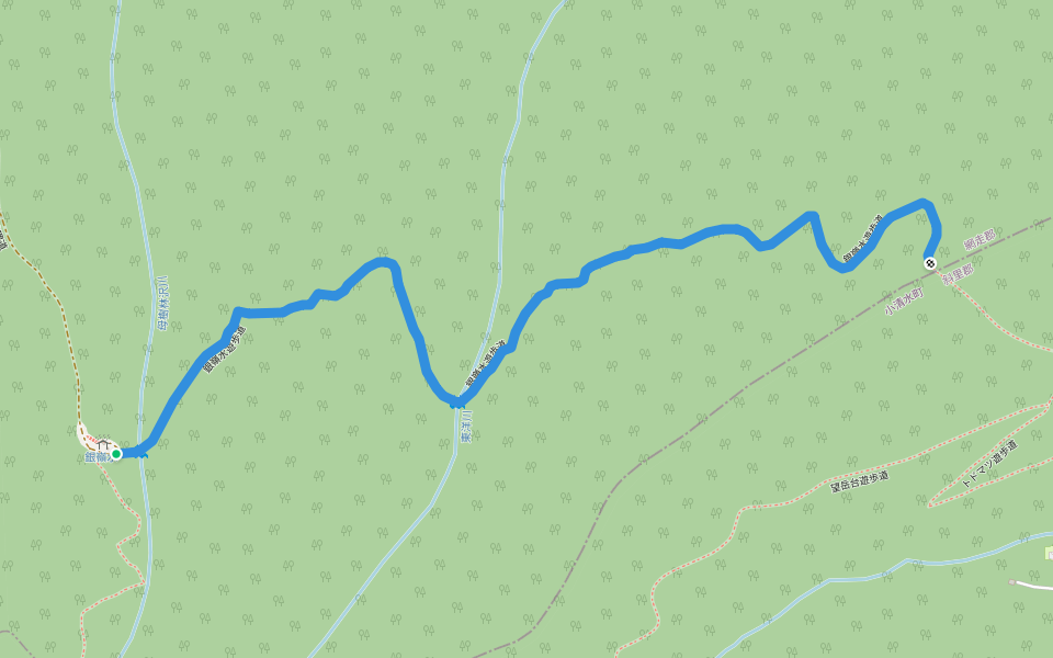 銀嶺水遊歩道 walking route map in Ozora