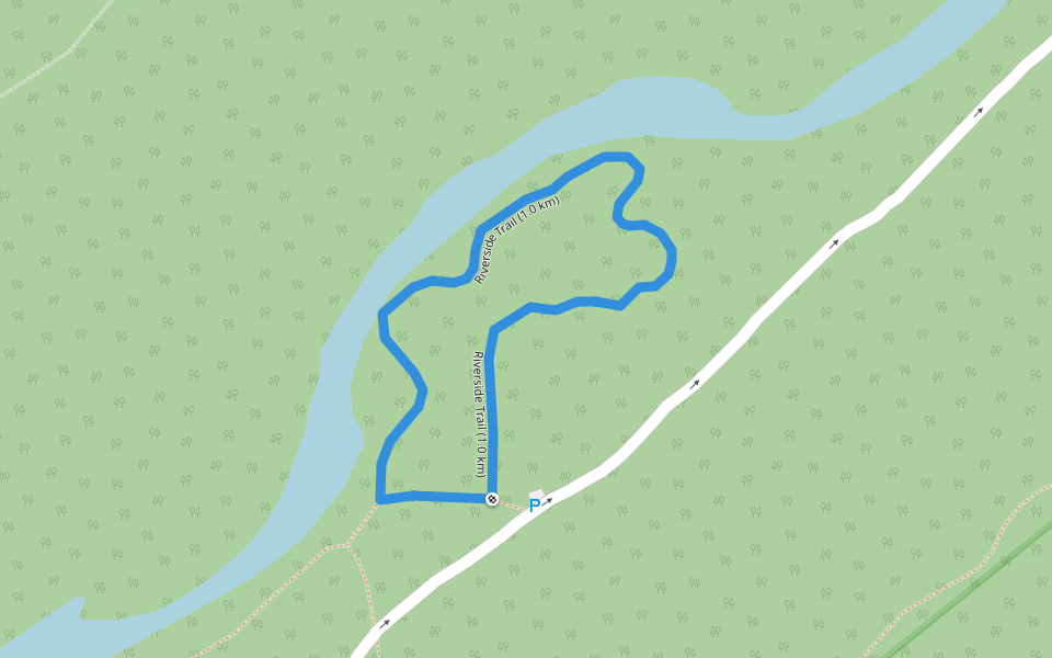 Riverside Trail (1.0 km) walking route map in Grand Bend
