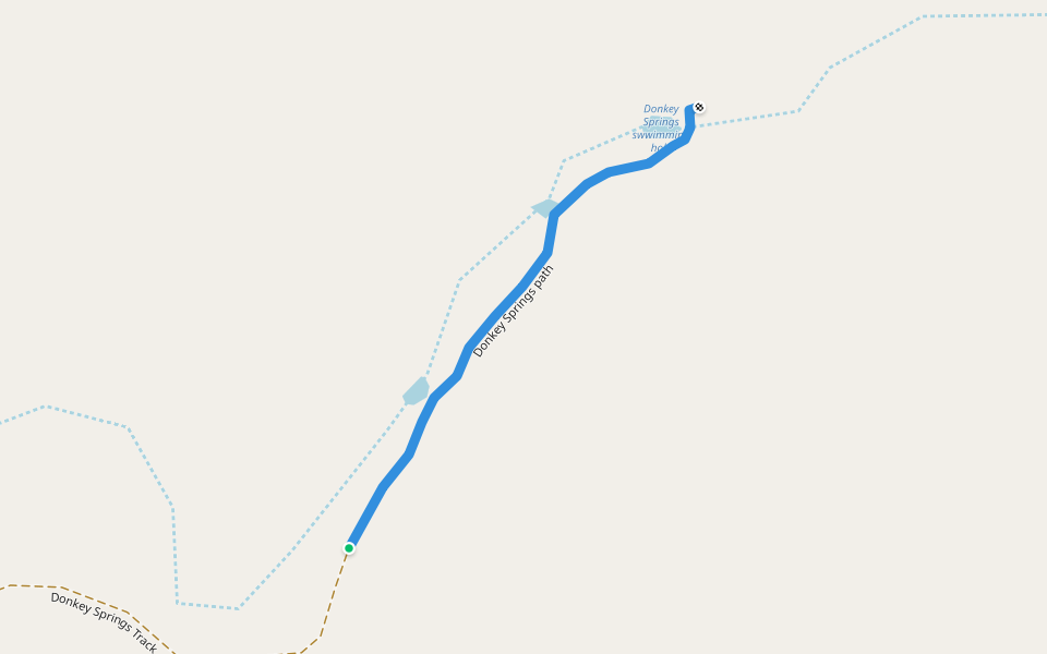 Donkey Springs path walking route map in Wunaamin Miliwundi Ranges
