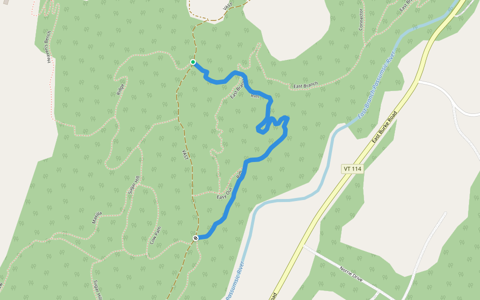 Rim walking route map in Lyndon