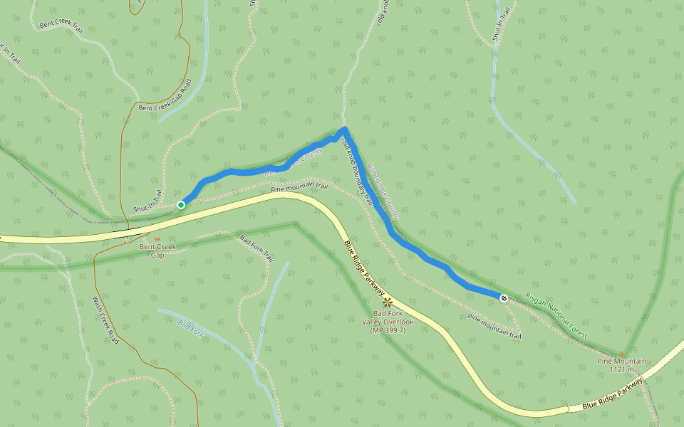 cold knob boundary trail walking route map in Horse Shoe