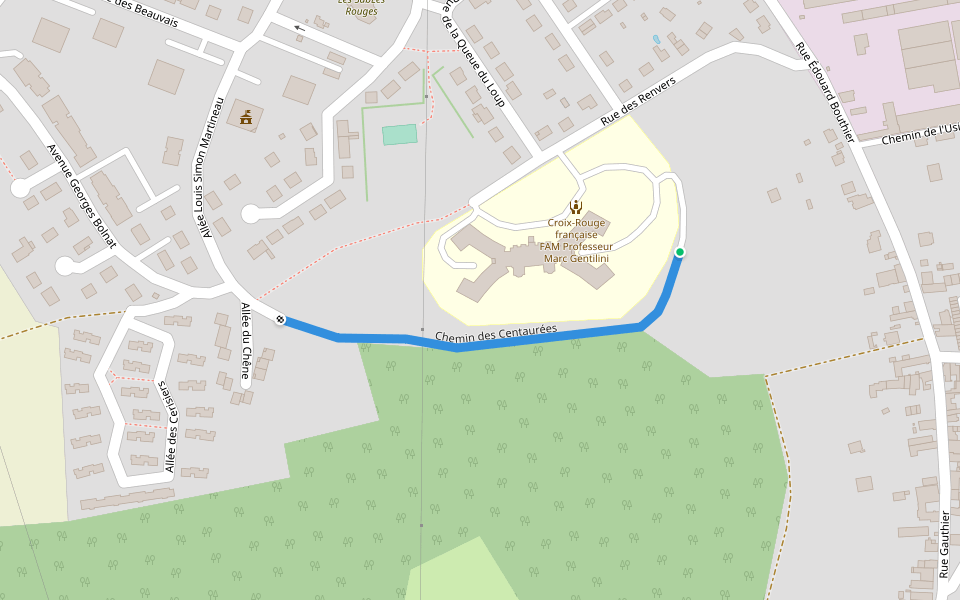 Chemin des Centaurées walking route map in Villeneuve-sur-Yonne