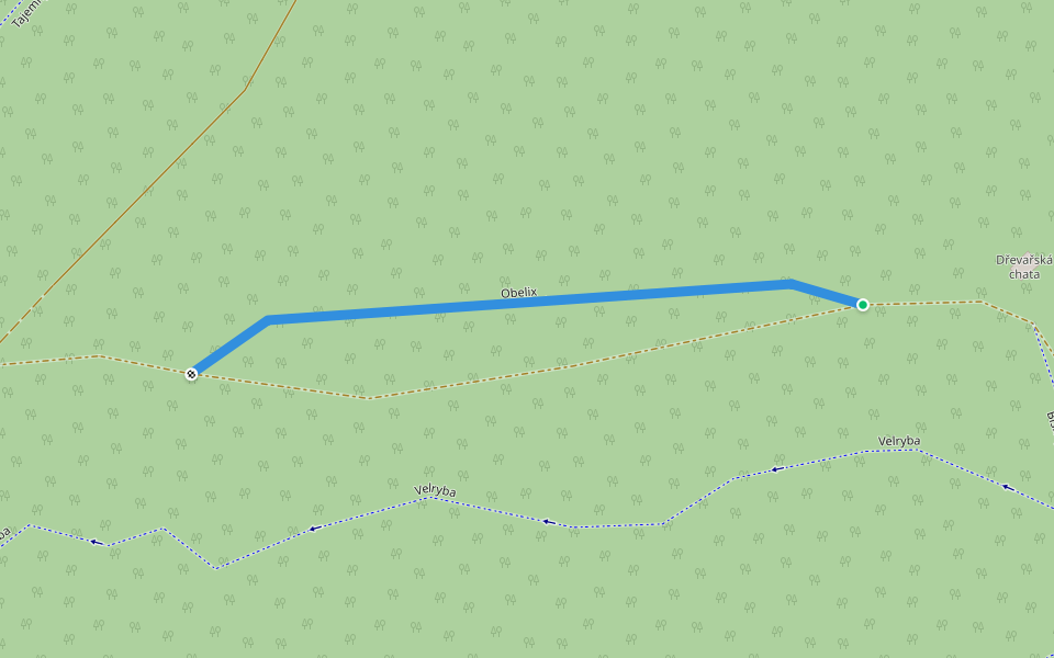 Obelix walking route map in Stará Červená Voda