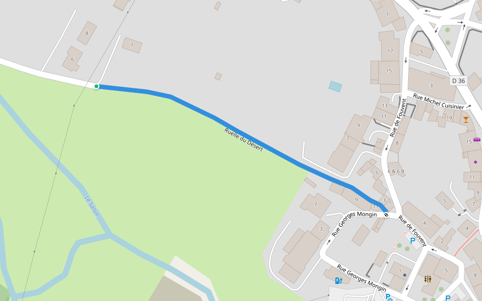 Ruelle du Désert walking route map in Dampierre-sur-Salon