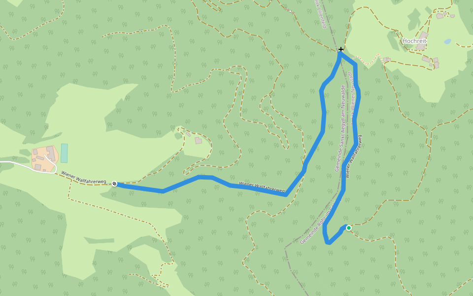 Wiener Wallfahrerweg walking route map in Mitterbach