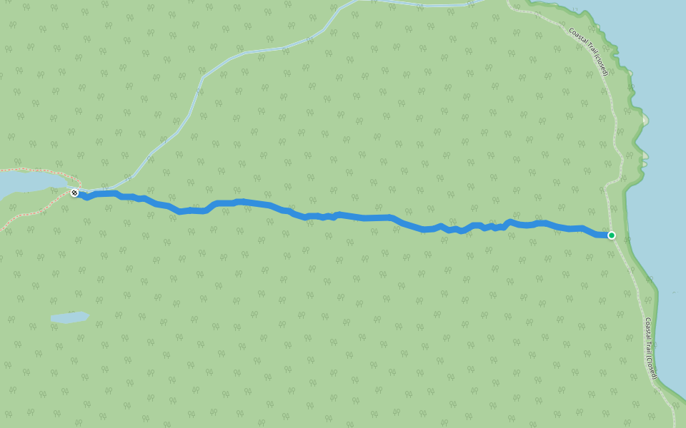Jigging Lake to Coastal Trail link (closed) walking route map in New Haven