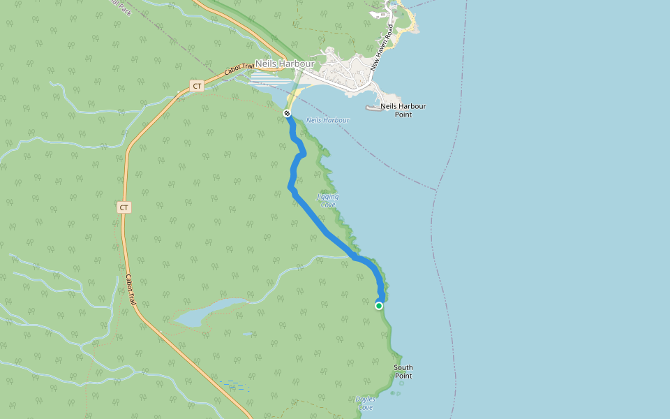 Coastal Trail (closed) walking route map in New Haven