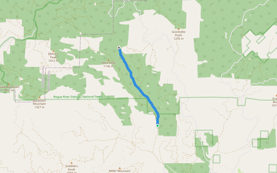 Sugar Pine Trail 1080 walking route map in Trail
