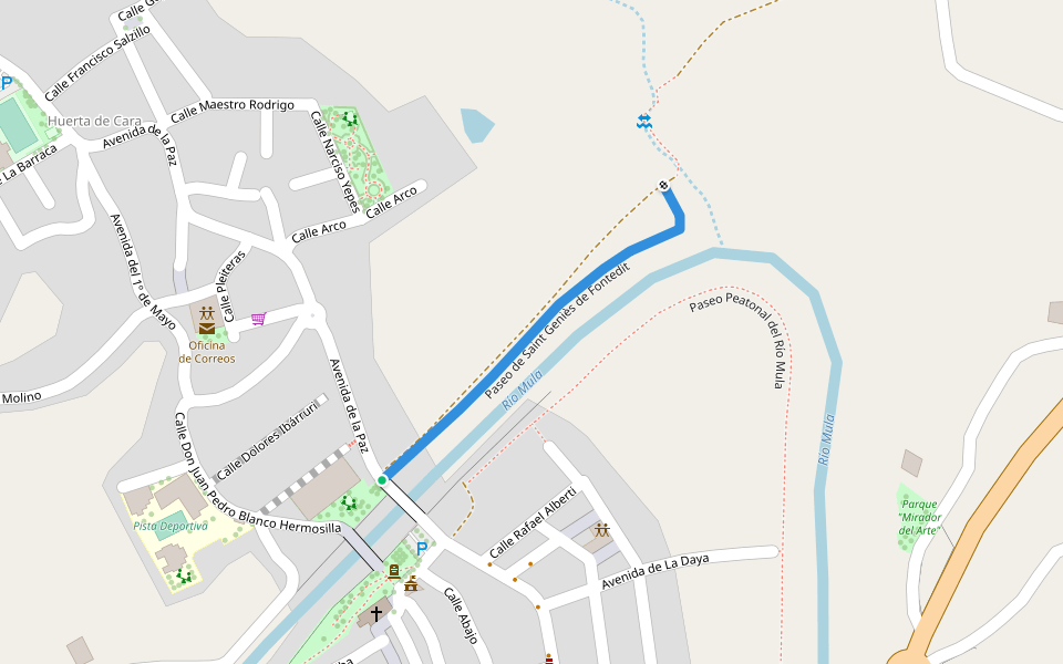 Paseo de Saint Geniès de Fontedit walking route map in Albudeite
