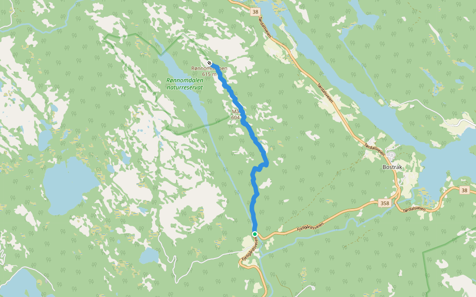 Rønnomnibben walking route map in Bostrak