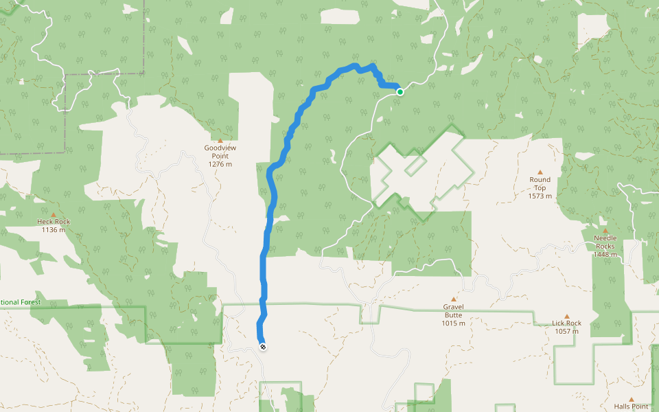 Bitterlick Trail walking route map in Trail